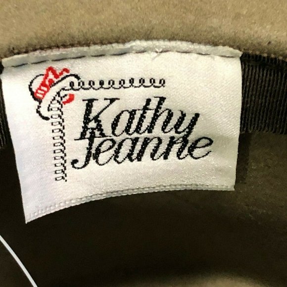 Kathy Jeanne Woman\'s Hat olive Green 100% WOOL large brim curly yarn band main image 7